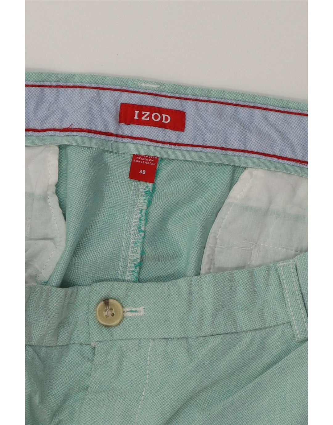 IZOD Mens Chino Shorts W38 XL Turquoise Cotton Vintage Izod and Second-Hand Izod from Messina Hembry 