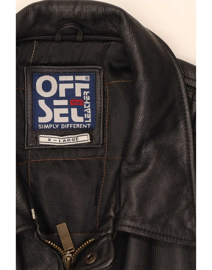Jachetă de piele vintage pentru bărbați UK 42 XL neagră