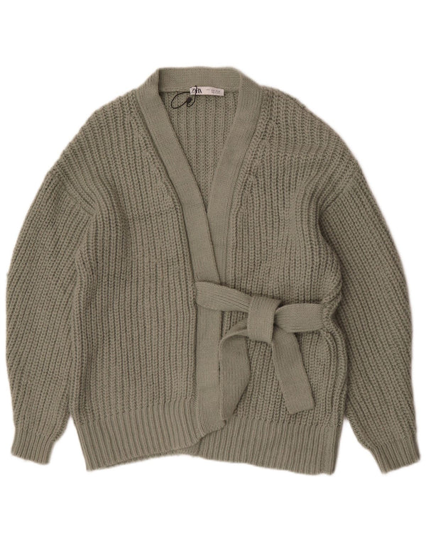 Pulover cardigan supradimensionat pentru femei Zara UK 10, verde, acrilic