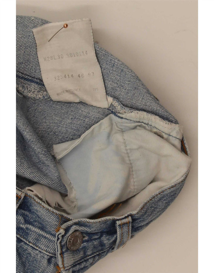 Pantaloni scurți Levi's din denim distressed W28, bumbac albastru mediu
