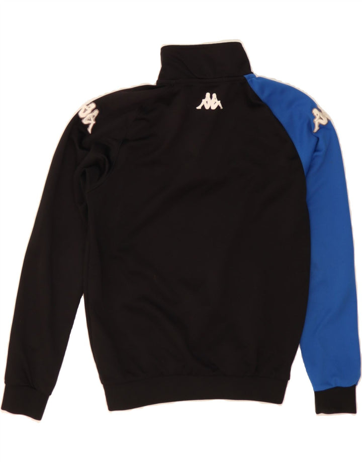 KAPPA Boys Graphic Sweatshirt Jumper 13-14 Years Black Colourblock Vintage Kappa and Second-Hand Kappa from Messina Hembry 