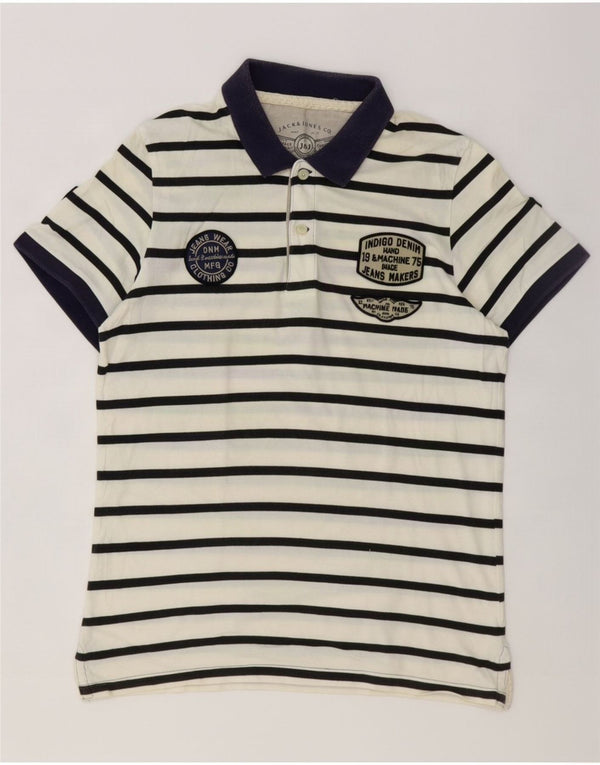 Cămașă polo cu grafică Jack & Jones pentru bărbați, cu dungi albe mici