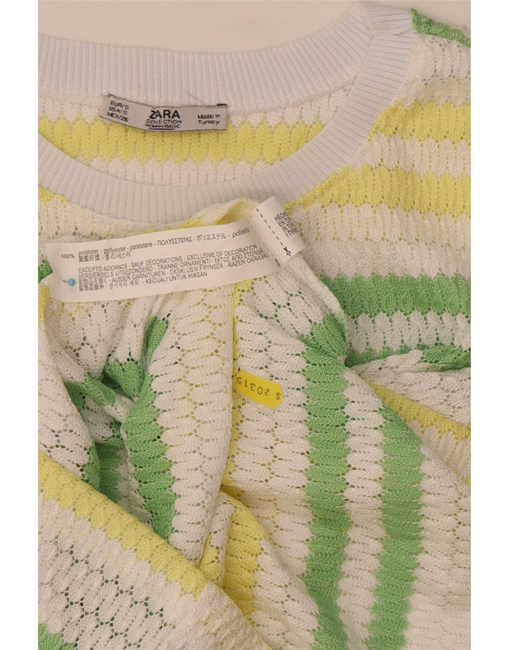 Bluză din tricot pentru femei Zara UK 10 Poliester cu dungi multicolore mici