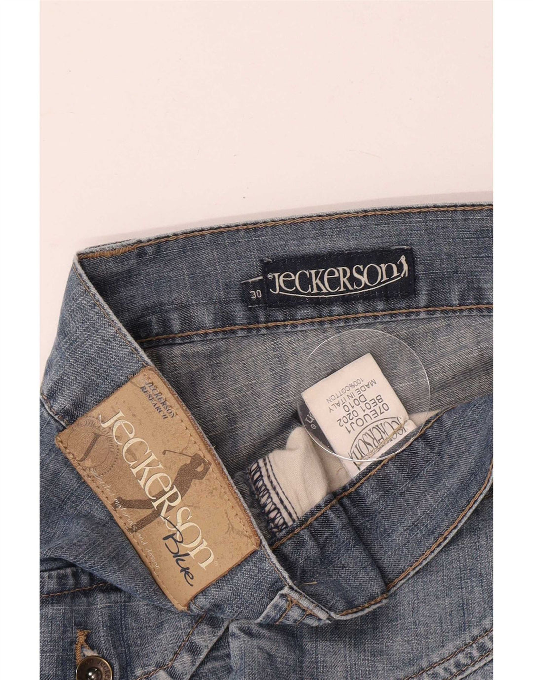 Pantaloni scurți din denim pentru bărbați Jeckerson W30, bumbac albastru mediu