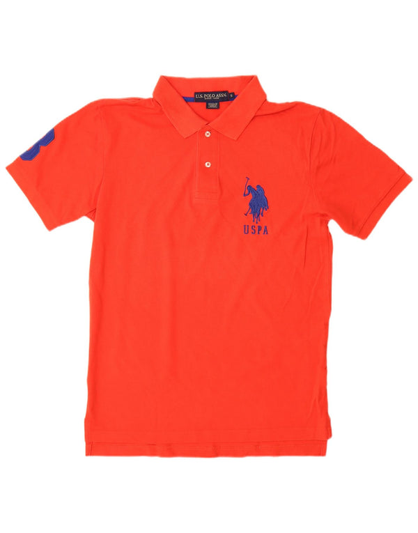 U.S. POLO ASSN. Tricou polo cu grafică pentru bărbați, bumbac roșu mic