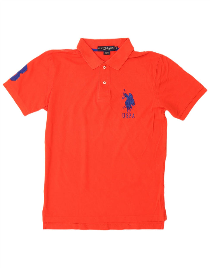 U.S. POLO ASSN. Tricou polo cu grafică pentru bărbați, bumbac roșu mic