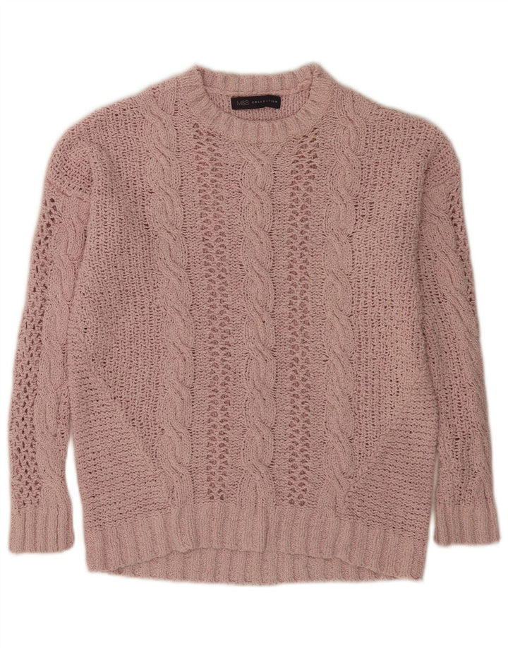 Marks & Spencer Pulover supradimensionat pentru femei cu decolteu rotund UK 10 Mic roz