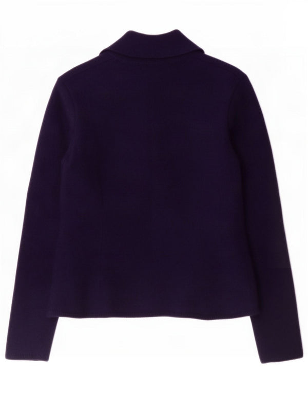 Zara Femei Blazer Jacket UK 14 Medium Bleumarin Lână