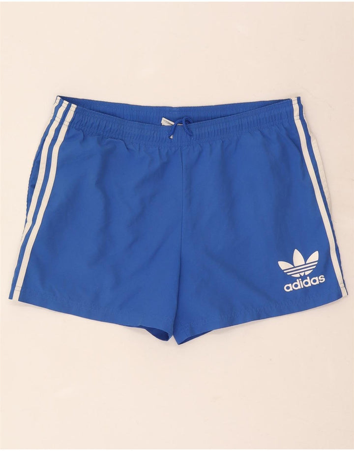 Pantaloni scurți sport grafic Adidas pentru bărbați, poliester albastru mediu