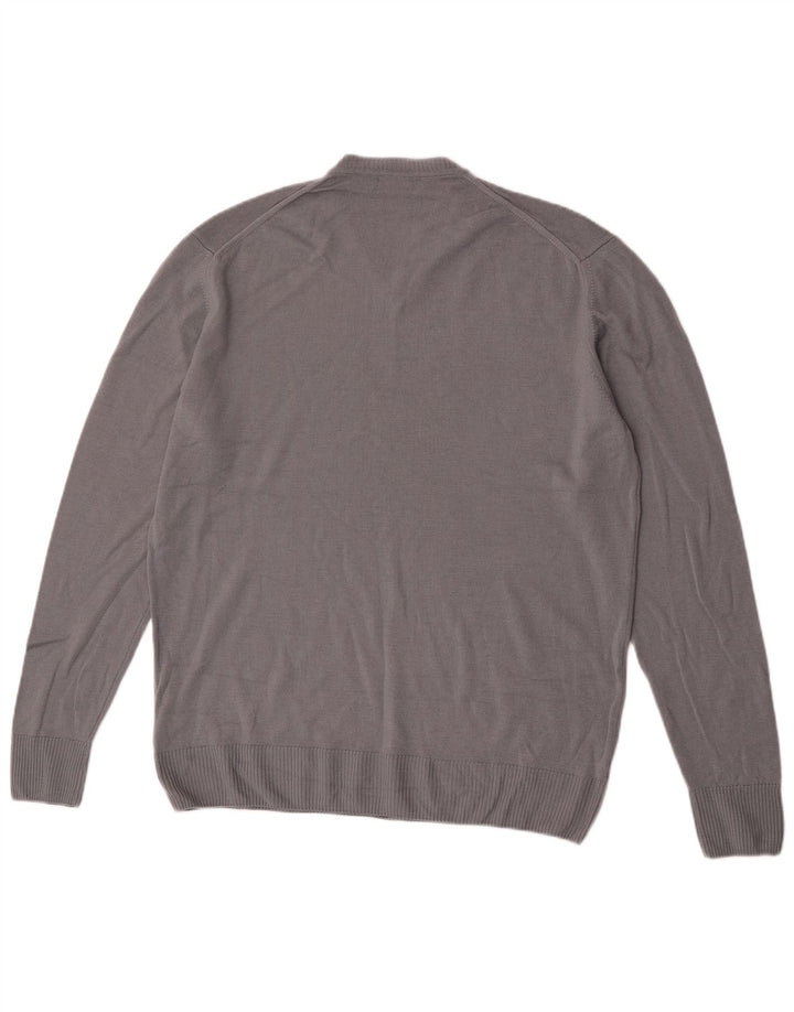 Pulover pentru bărbați Zara, cu decolteu în V, XL, lână gri