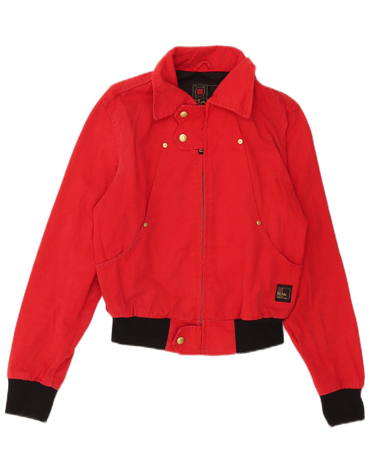 Geacă Bomber pentru femei Richlu UK 12, roșu mediu, bumbac color bloc