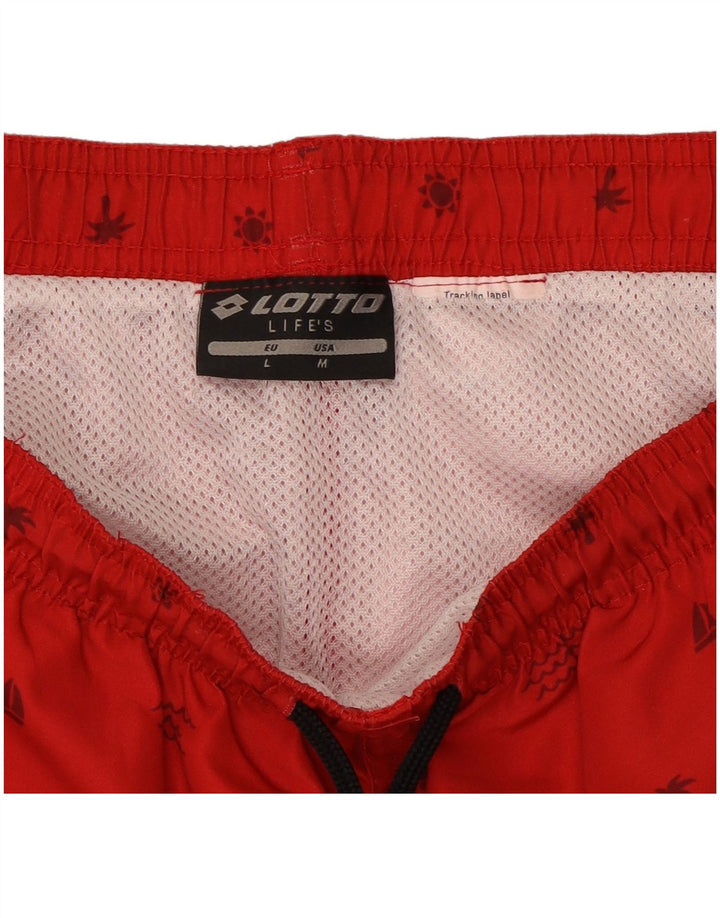 Pantaloni scurți de înot grafic pentru bărbați Lotto, roșii mari