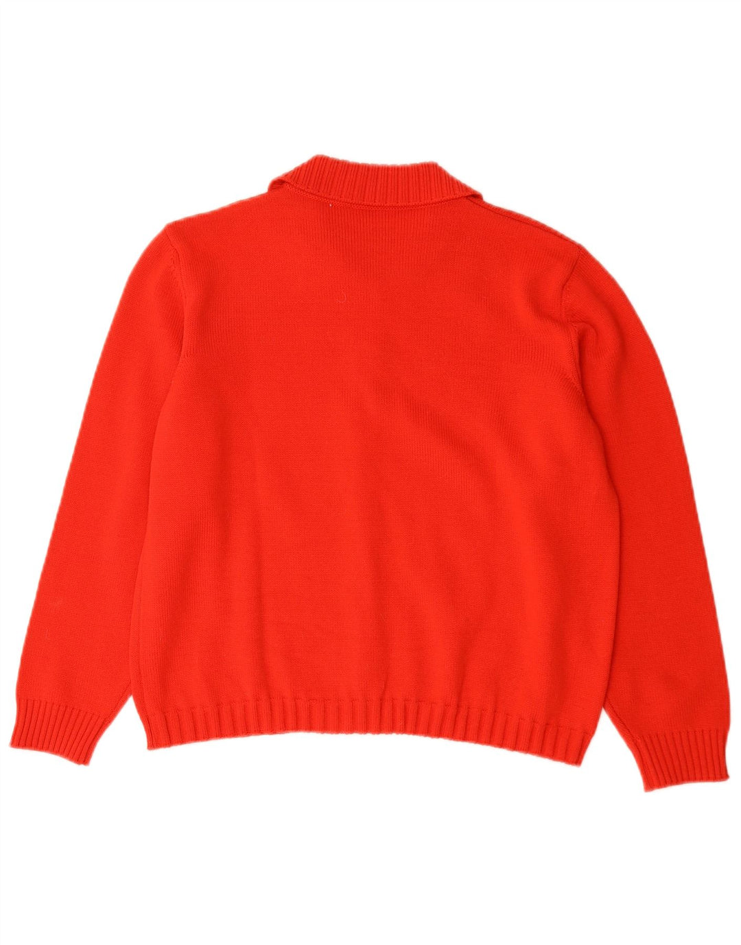 Pulover Cardigan Vintage pentru Damă UK 14 Lână Merinos Roșu Mediu