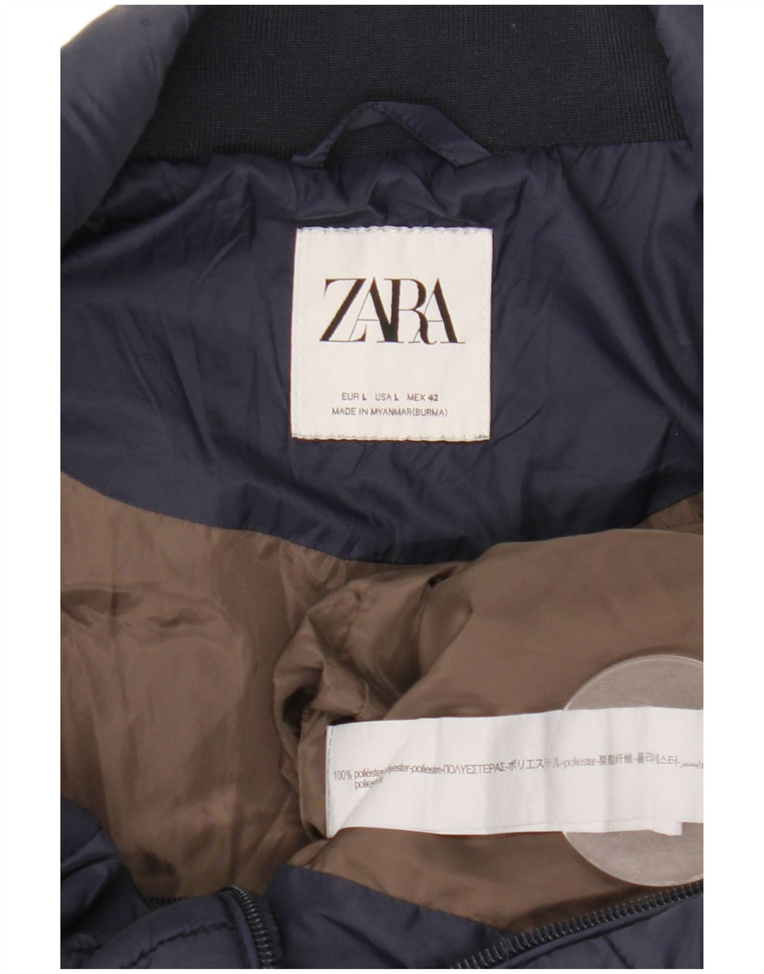 Gilet căptușit pentru bărbați Zara UK 40 mare, albastru, poliester