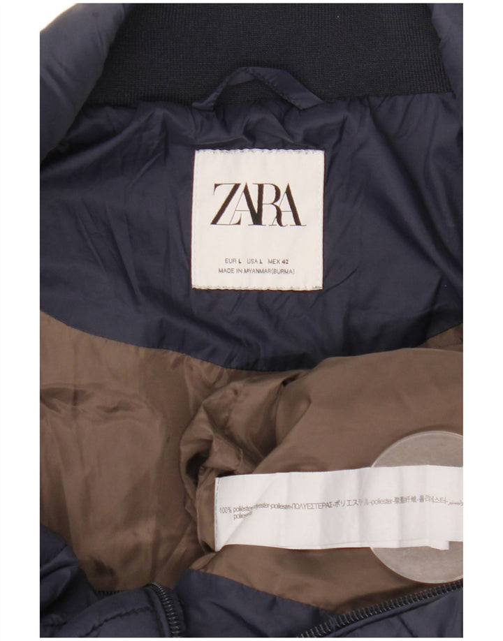 Gilet căptușit pentru bărbați Zara UK 40 mare, albastru, poliester