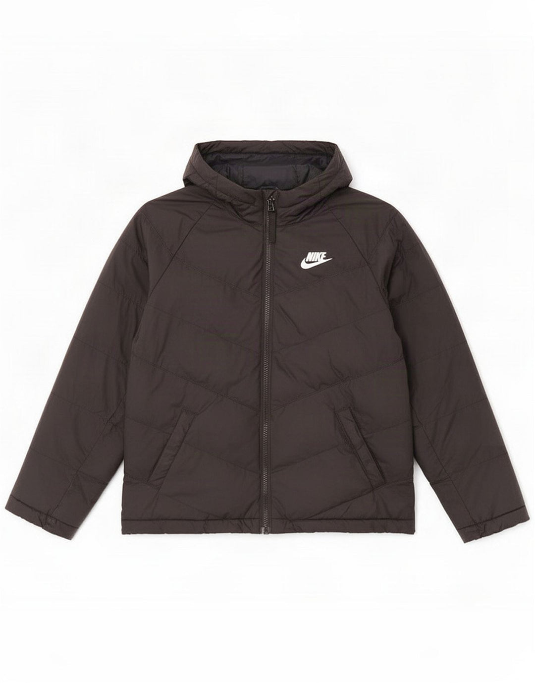 Jachetă căptușită cu glugă Nike pentru băieți 10-11 ani Poliester negru mediu