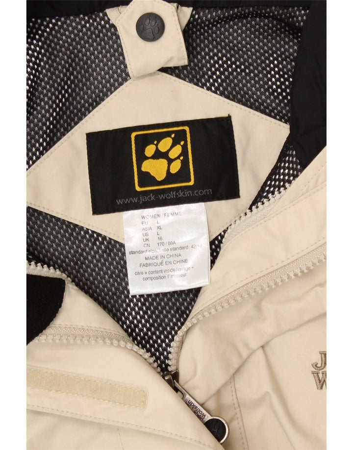 Jack Wolfskin jachetă de ploaie cu glugă pentru femei UK 16 mare poliamidă alb