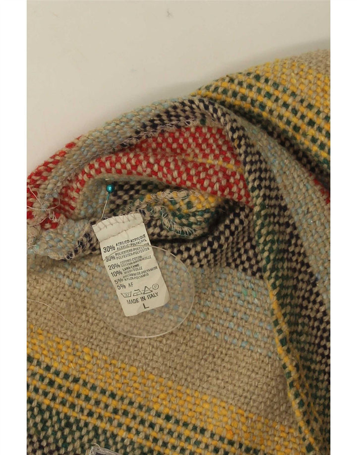 Vestă vintage pentru bărbați, mare, multicoloră, cu dungi acrilice