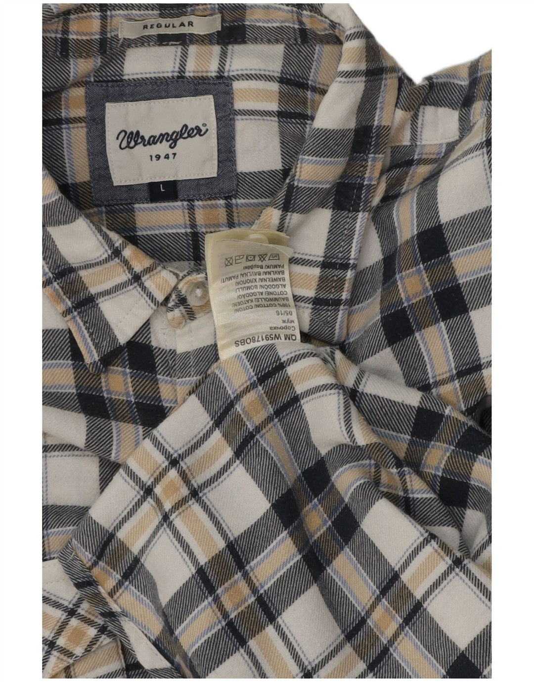Cămașă de flanel pentru bărbați Wrangler, cu tăiere obișnuită, din bumbac cu carouri multicolore