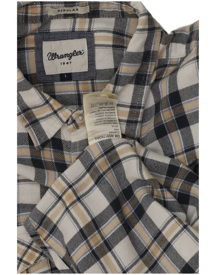 Cămașă de flanel pentru bărbați Wrangler, cu tăiere obișnuită, din bumbac cu carouri multicolore