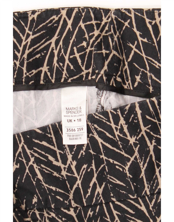 Fusta creion cu model abstract pentru femei Marks & Spencer UK 18 XL W38 Negru