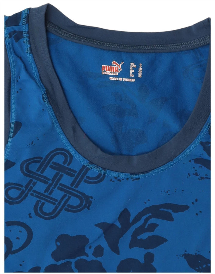 Top cu vestă grafică PUMA pentru femei UK 10 Small Blue Floral