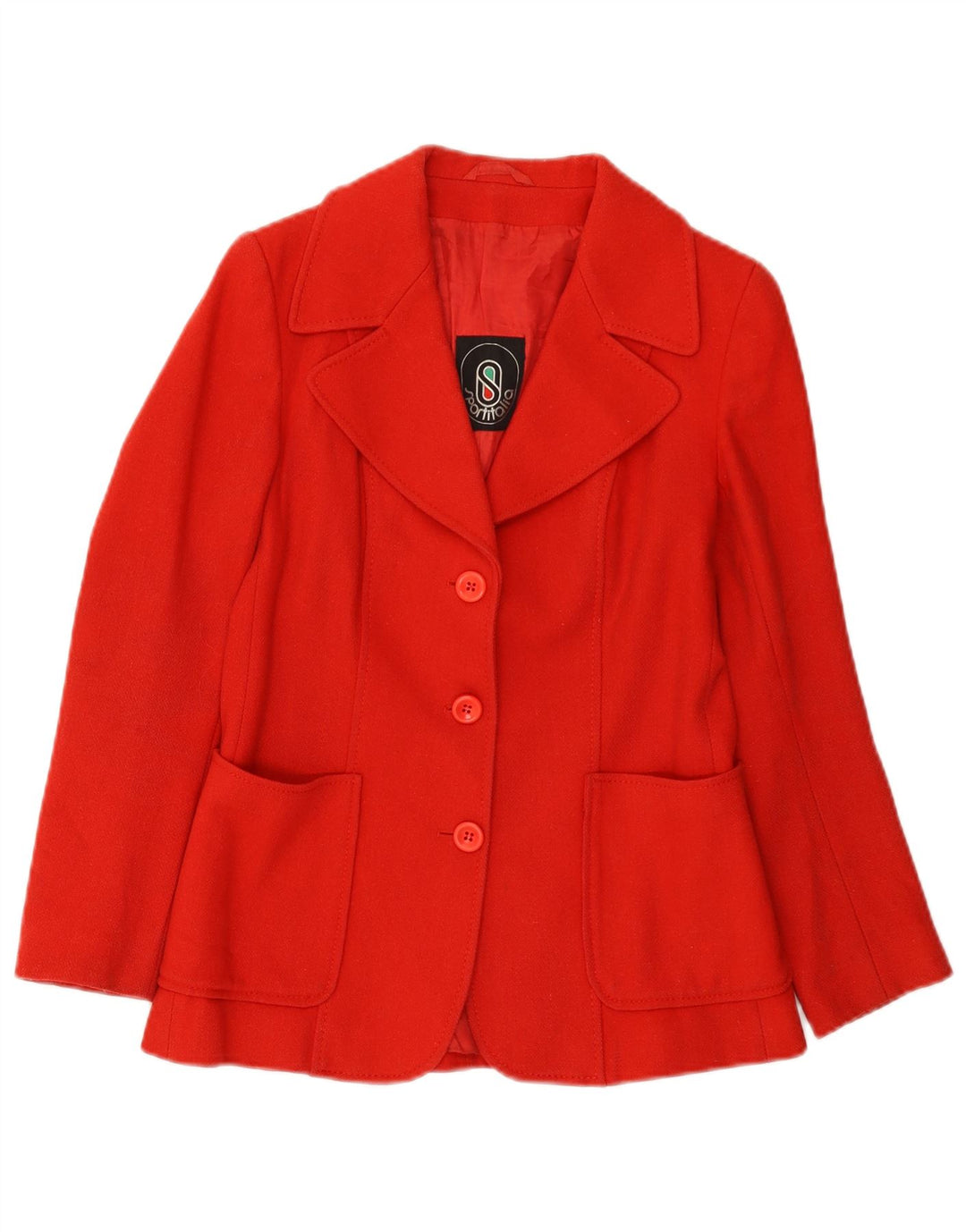 Blazer Vintage pentru femei cu 3 nasturi, UK 10, roșu mic