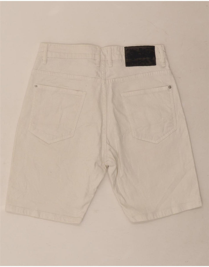 Pantaloni scurți din denim pentru bărbați Zara EU 38 Small W30 Bumbac alb