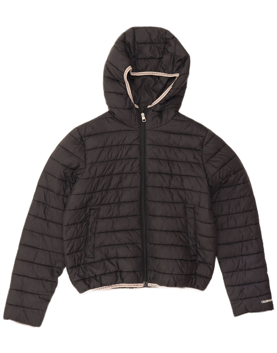 Jachetă căptușită supradimensionată pentru femei Calvin Klein Jeans UK 10 Small Black