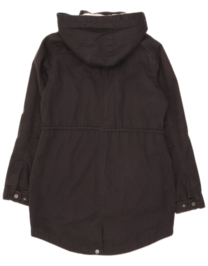 Jachetă parka cu glugă pentru femei Fat Face UK 8, bumbac negru mic