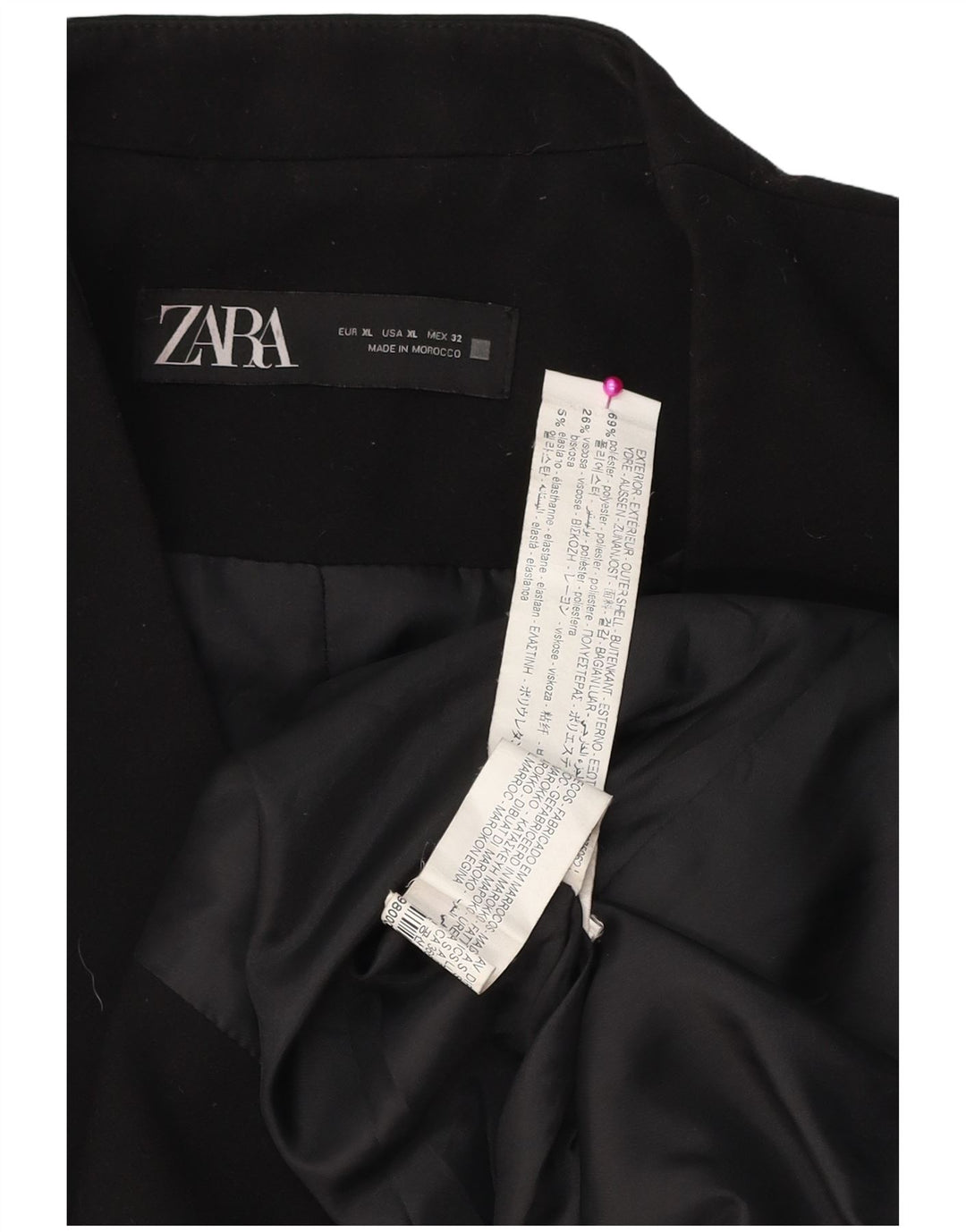 Blazer pentru femei Zara UK 18 XL Poliester negru
