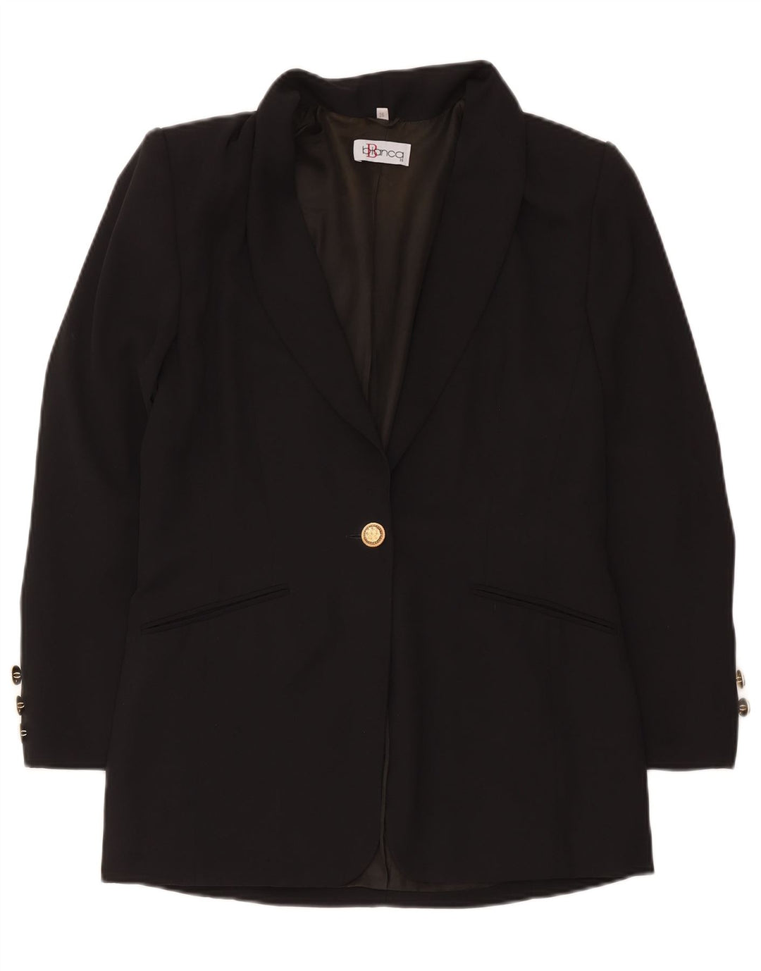 Jachetă Blazer pentru femei Bianca cu paragate cu 1 nasture EU 36 Poliester negru mic