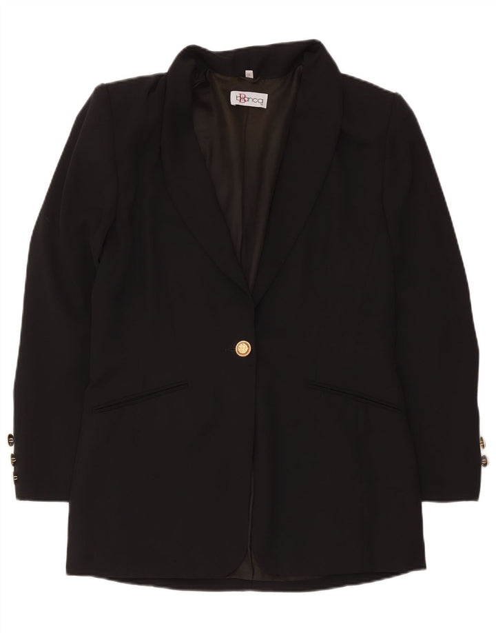 Jachetă Blazer pentru femei Bianca cu paragate cu 1 nasture EU 36 Poliester negru mic