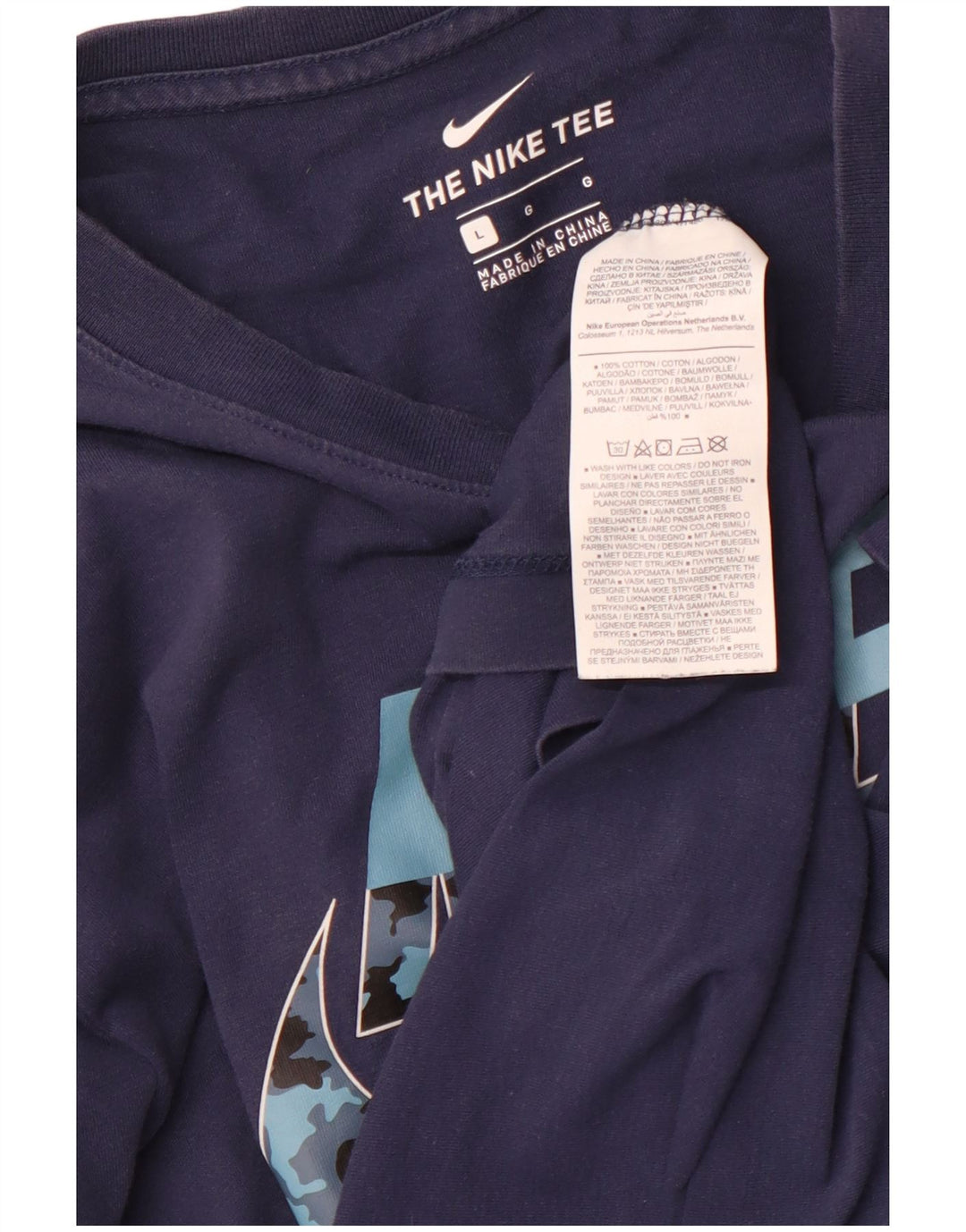 Tricou grafic pentru bărbați NIKE Top mare din bumbac bleumarin