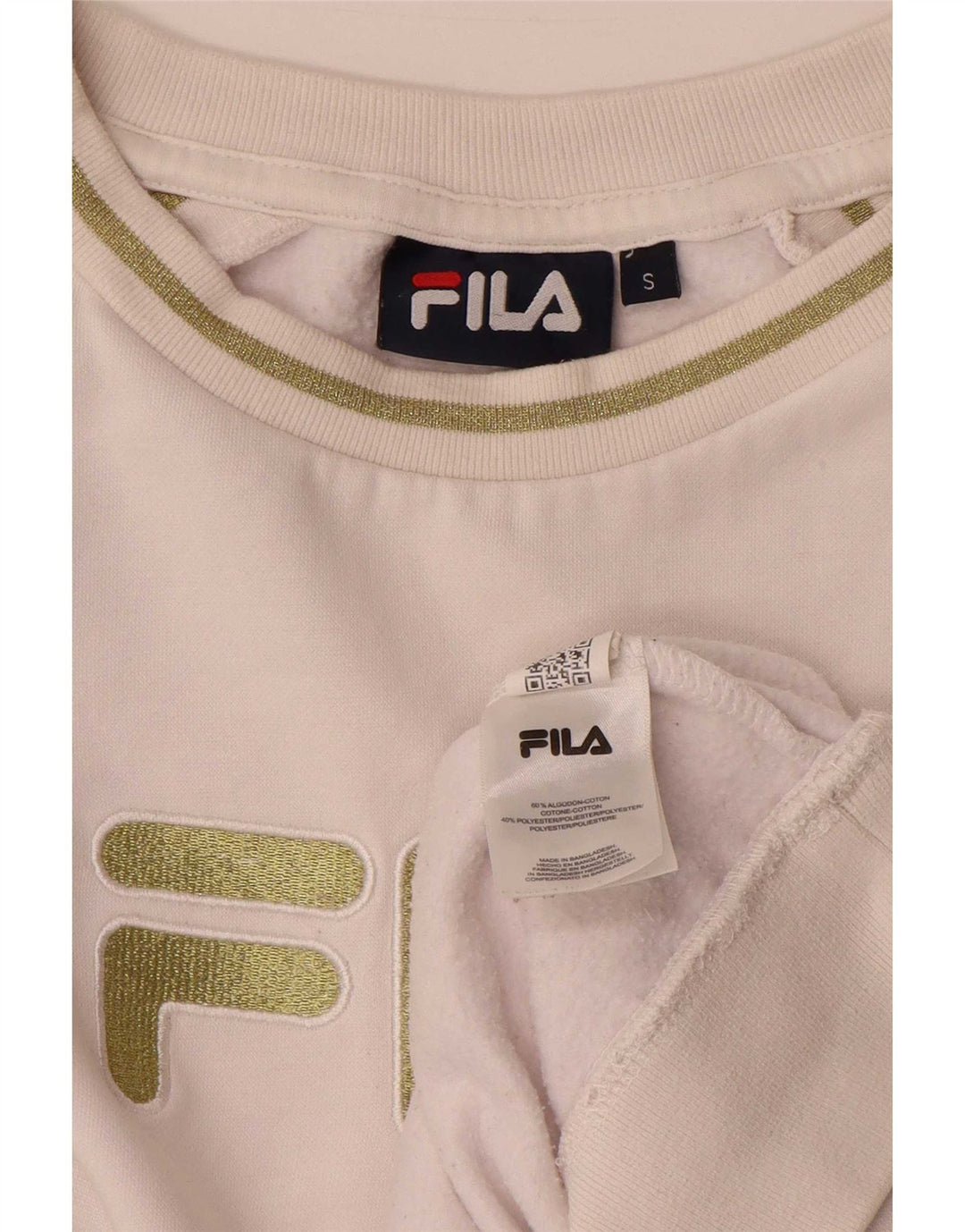 Pulover pentru damă Fila Graphic Oversized Pulover UK 10 Bumbac alb mic