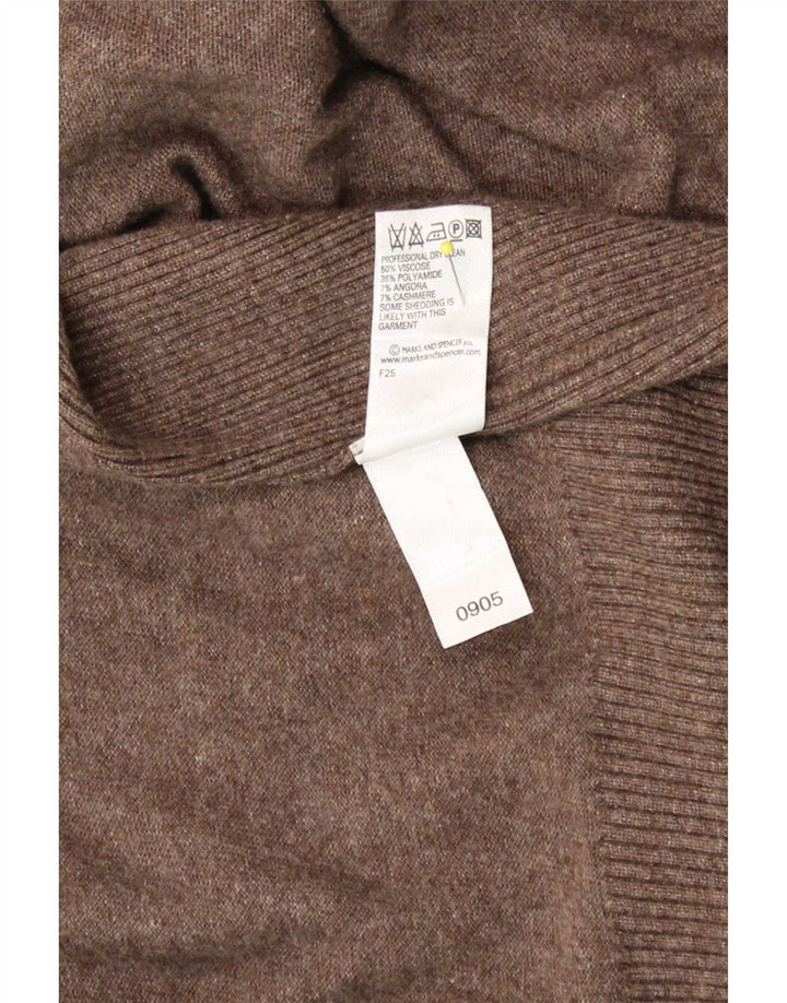 Pulover cardigan asimetric pentru femei Marks & Spencer UK 12/14 maro mediu