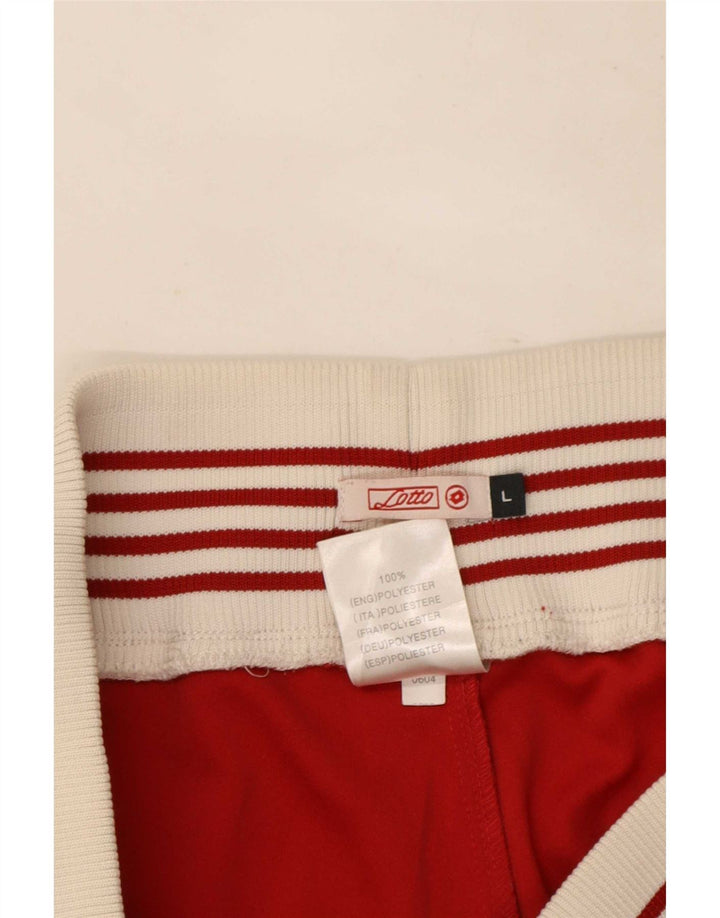 Pantaloni de trening Lotto pentru femei UK 14, mare, roșu, poliester color bloc