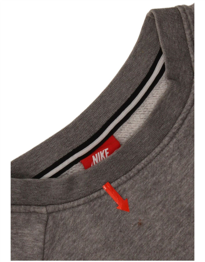 Pulover supradimensionat pentru femei Nike UK 10 Bumbac gri mic