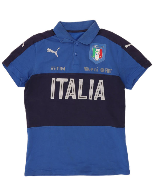 Tricou polo Puma Italia Graphic pentru bărbați, albastru, colorat, bumbac sport