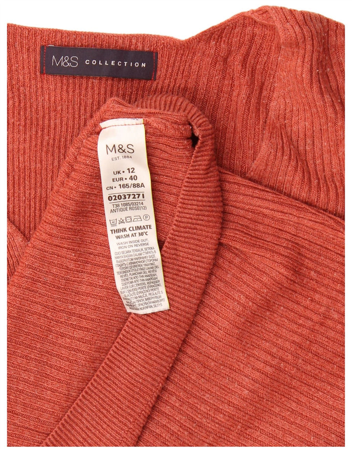 Pulover cu decolteu în V pentru femei Marks & Spencer UK 12 maro mediu acrilic