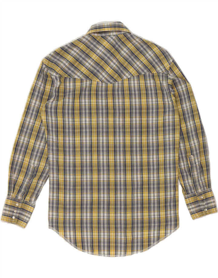 WRANGLER Mens Shirt Size 14 1/2 Small Yellow Check Cotton Vintage Wrangler and Second-Hand Wrangler from Messina Hembry 