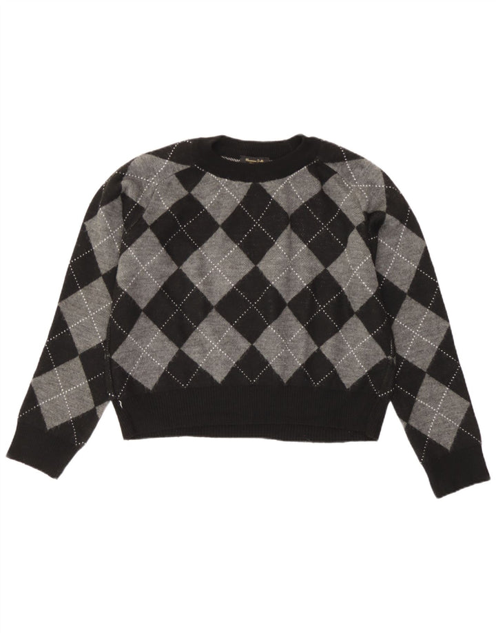 Pulover Massimo Dutti pentru femei, cu decolteu scurt, pulover UK 10 Mic Negru