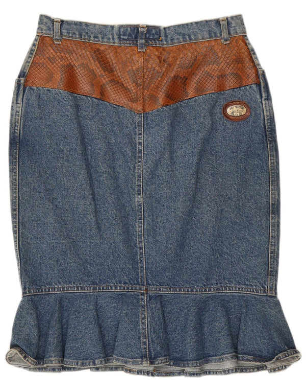 Fusta Denim Sem Vaccaro Femei IT 44 Medium W28 Bumbac Animal Print Albastru