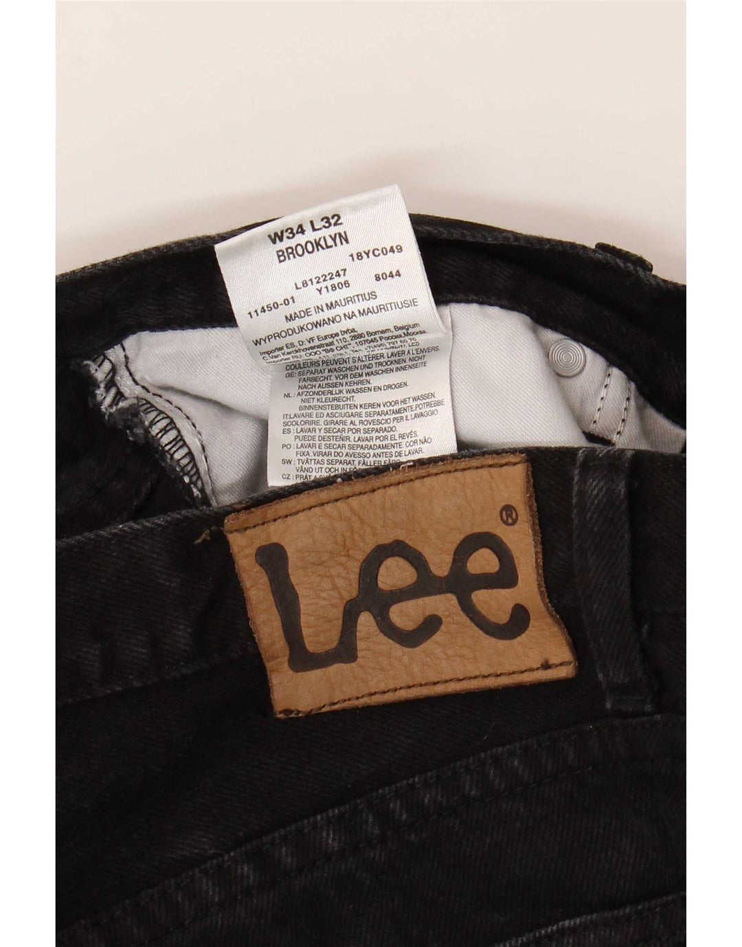 Blugi Lee Brooklyn Straight pentru bărbați W34 L32 bumbac negru