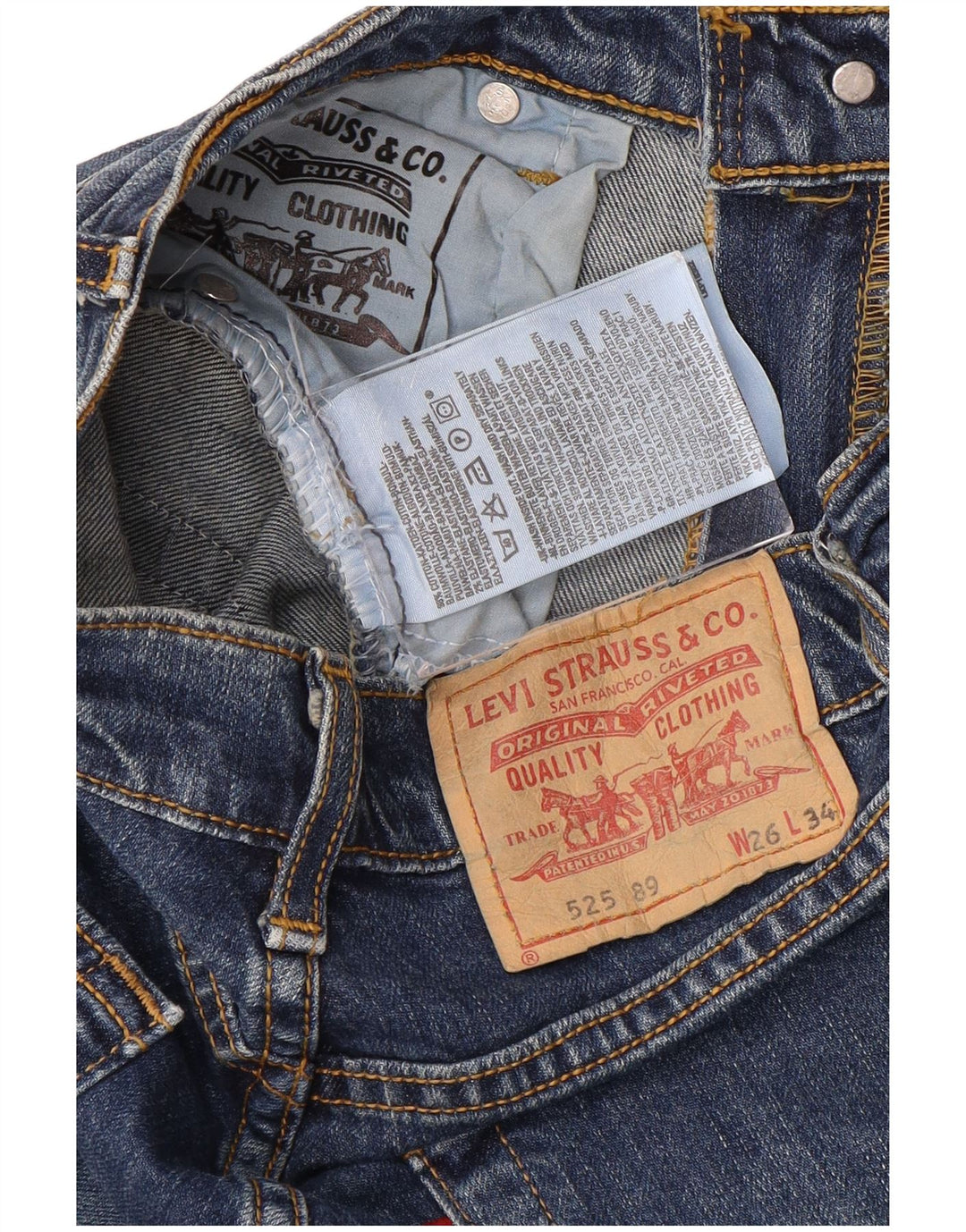 Blugi LEVI'S 525 Bootcut W26 L34 Bumbac albastru