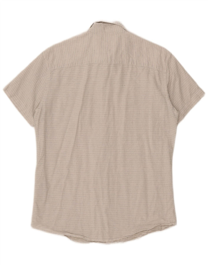 Cămașă Jack & Jones pentru bărbați cu mânecă scurtă, bumbac cu pete alb, mediu