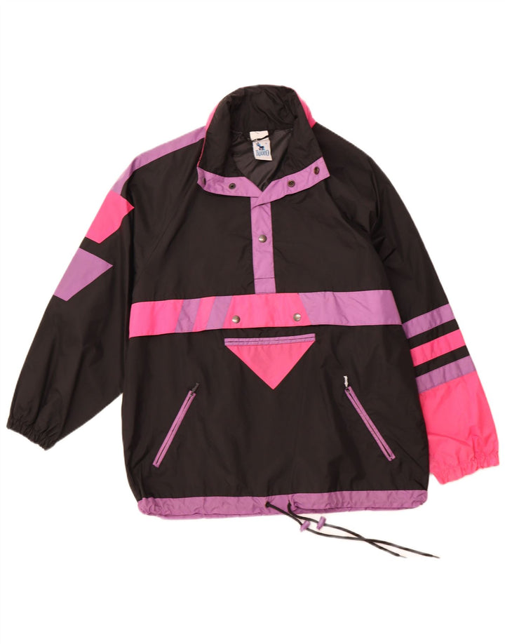 RODEO Jachetă Anorak cu glugă pentru bărbați UK 36 Mic Negru Colorblock Nylon