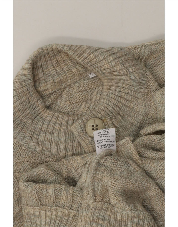 Pulover Cardigan Vintage pentru bărbați IT 52 Lână mare gri
