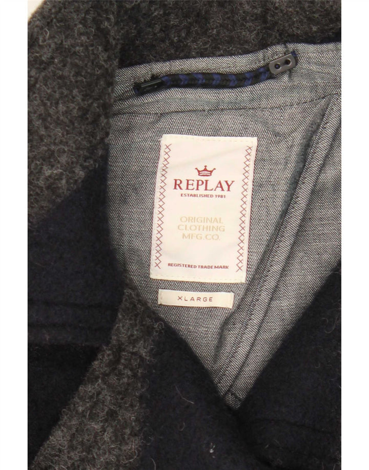 Palton pentru femei Replay UK 18 XL Lână cu dungi gri