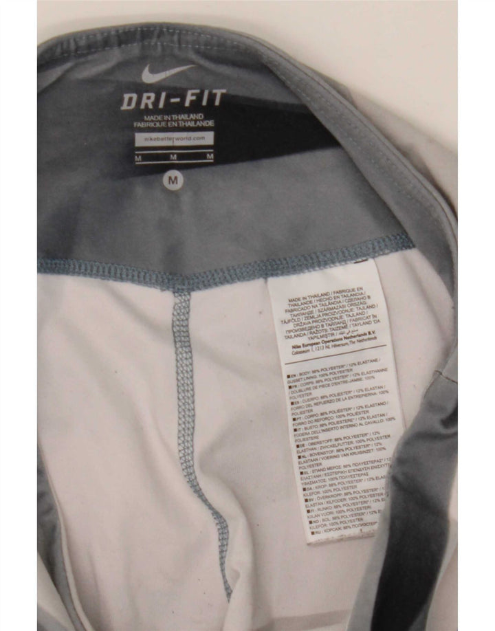 Leggings Nike Dri Fit pentru femei UK 12 Medium Gri Geometric Poliester